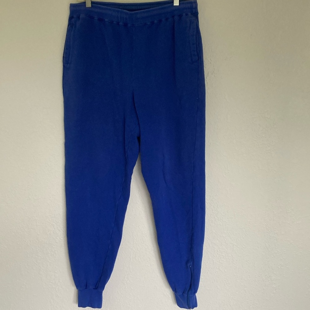 Lacoste Unisex Blue Cotton Track Sweat Pants Joggers Back Pocket Alligator Logo